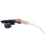 Axis Deer Antler Handle Obsidian Blade Ornamental Knife #1162  Mountain Man Knife