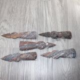 5 Stone Ornamental Tomahawk Heads  #1162    Agate Jasper Axe Hatchet Ax