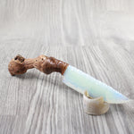 Grapevine Wood Handle Opalite Blade Ornamental Knife #33255    Mountain Man Knife z