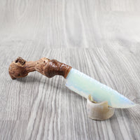Grapevine Wood Handle Opalite Blade Ornamental Knife #3953  Mountain Man Knife