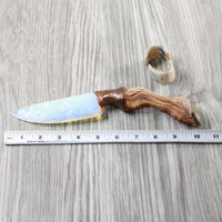 Grapevine Wood Handle Opalite Blade Ornamental Knife #3953  Mountain Man Knife