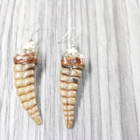 Extra Large Rattlesnake Rattle Earrings  #4953  Mountain Man Earrings