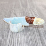 Mink Skull Handle Opalite Blade Ornamental Knife #7162     Mountain Man Knife