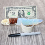 Mink Skull Handle Opalite Blade Ornamental Knife #7162     Mountain Man Knife