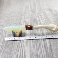 Turkey Bone Handle Opalite Blade Ornamental Knife #4053    Mountain Man Knife