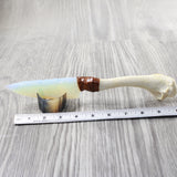 Turkey Bone Handle Opalite Blade Ornamental Knife #4053    Mountain Man Knife