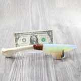 Turkey Bone Handle Opalite Blade Ornamental Knife #4053    Mountain Man Knife