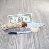 Cholla Cactus Wood Handle Opalite Blade Ornamental Knife #4262     Mountain Man Knife