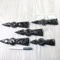 5 Obsidian Ornamental Tomahawk Heads  #5053    Axe Hatchet Ax