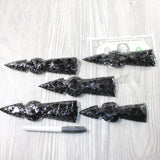 5 Obsidian Ornamental Tomahawk Heads  #5053    Axe Hatchet Ax