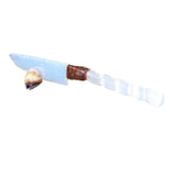 Selenite Spiral Handle Opalite Blade Ornamental Knife #8262     Mountain Man Knife