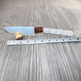 Selenite Spiral Handle Opalite Blade Ornamental Knife #8262     Mountain Man Knife
