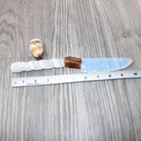Selenite Spiral Handle Opalite Blade Ornamental Knife #8262     Mountain Man Knife