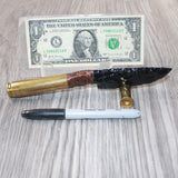 50 Cal Shell Casing Handle Obsidian Blade Ornamental Knife #7262  Mountain Man Knife