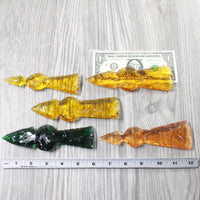 5 Glass Ornamental Tomahawk Heads  #3153    Axe Hatchet Ax