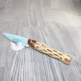 Cholla Cactus Wood Handle Opalite Blade Ornamental Knife #8262     Mountain Man Knife