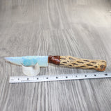 Cholla Cactus Wood Handle Opalite Blade Ornamental Knife #8262     Mountain Man Knife