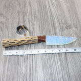 Cholla Cactus Wood Handle Opalite Blade Ornamental Knife #8262     Mountain Man Knife