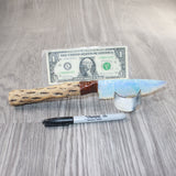 Cholla Cactus Wood Handle Opalite Blade Ornamental Knife #8262     Mountain Man Knife