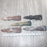 5 Stone Ornamental Tomahawk Heads  #4262    Agate Jasper Axe Hatchet Ax