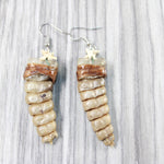 Very Large Rattlesnake Rattle Earrings  #6154  Mountain Man Earrings