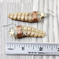 Very Large Rattlesnake Rattle Earrings  #6154  Mountain Man Earrings