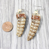 Very Large Rattlesnake Rattle Earrings  #6154  Mountain Man Earrings