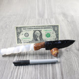 Selenite Spiral Handle Obsidian Blade Ornamental Knife #0154  Mountain Man Knife