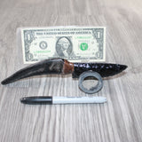 Goat Horn Handle Obsidian Blade Ornamental Knife #9262  Mountain Man Knife