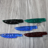 5 Glass Ornamental Knife Blades  #9154   Mountain man knife