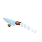 Selenite Spiral Handle Opalite Blade Ornamental Knife #9262     Mountain Man Knife