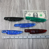 5 Glass Ornamental Knife Blades  #9154   Mountain man knife
