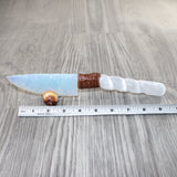 Selenite Spiral Handle Opalite Blade Ornamental Knife #9262     Mountain Man Knife