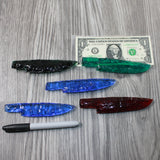 5 Glass Ornamental Knife Blades  #9154   Mountain man knife
