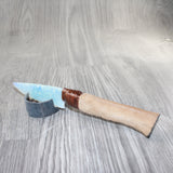 Hair-on Deer Bone Handle Opalite Blade Ornamental Knife #9262     Mountain Man Knife