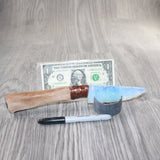 Hair-on Deer Bone Handle Opalite Blade Ornamental Knife #9262     Mountain Man Knife