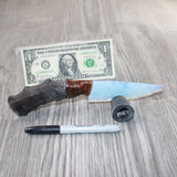 Impala Horn Handle Opalite Blade Ornamental Knife #9262     Mountain Man Knife
