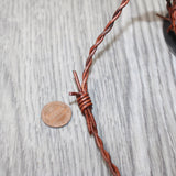 25 Yards of Leather Barbed Wire Antique Brown  Color  # 2562