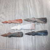 5 Stone Ornamental Tomahawk Heads  #8362    Agate Jasper Axe Hatchet Ax
