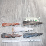 5 Stone Ornamental Tomahawk Heads  #8362    Agate Jasper Axe Hatchet Ax