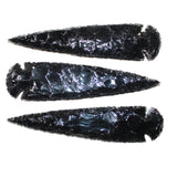 3 Obsidian Ornamental Spearheads  #7462     Arrowhead