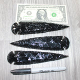 3 Obsidian Ornamental Spearheads  #7462     Arrowhead