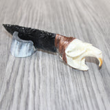 Muskrat Skull Handle Obsidian Blade Ornamental Knife #0462  Mountain Man Knife b