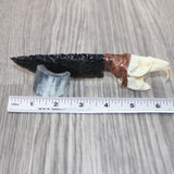 Muskrat Skull Handle Obsidian Blade Ornamental Knife #0462  Mountain Man Knife b