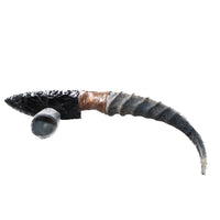 Springbok Horn Handle Obsidian Blade Ornamental Knife #1354  Mountain Man Knife