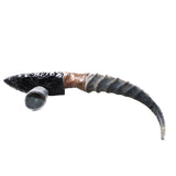 Springbok Horn Handle Obsidian Blade Ornamental Knife #1354  Mountain Man Knife