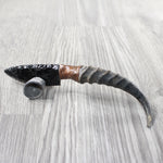 Springbok Horn Handle Obsidian Blade Ornamental Knife #1354  Mountain Man Knife