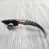 Springbok Horn Handle Obsidian Blade Ornamental Knife #1354  Mountain Man Knife