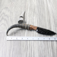 Springbok Horn Handle Obsidian Blade Ornamental Knife #1354  Mountain Man Knife