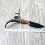 Springbok Horn Handle Obsidian Blade Ornamental Knife #1354  Mountain Man Knife